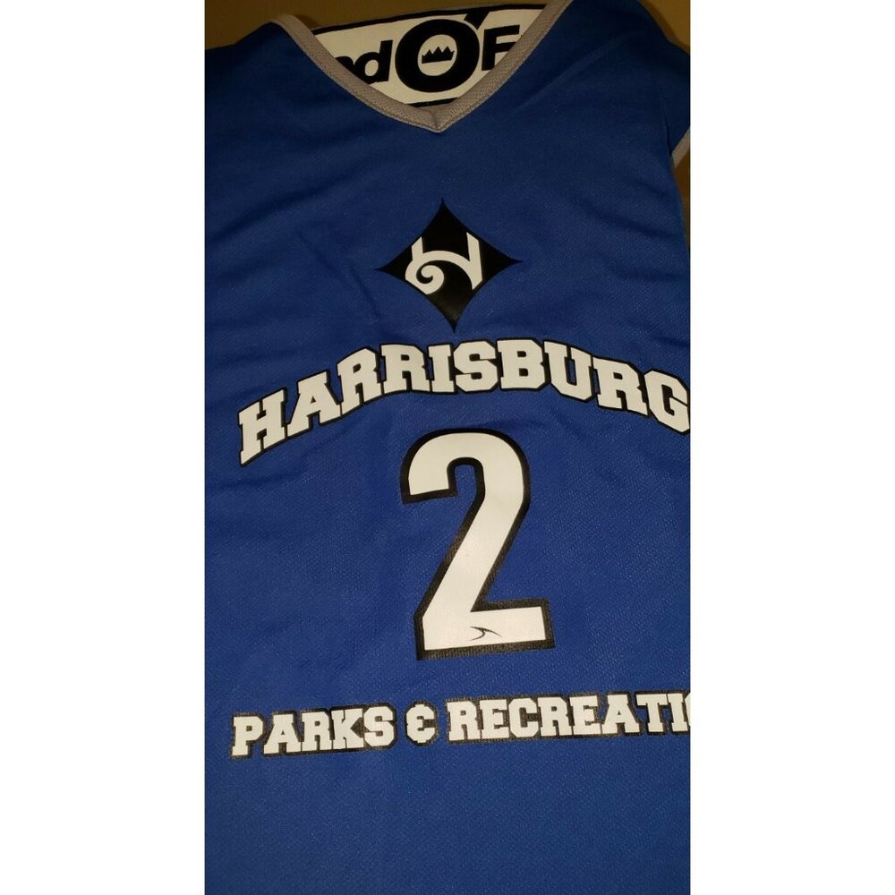 HARRISBURG PARKS & REC basketball jersey #2 land o' frost YOUTH L reversible  B4